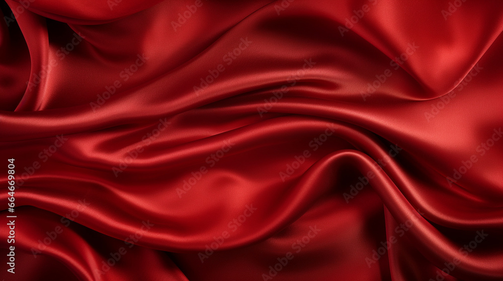 red silk background. Generative AI.