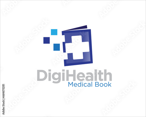 digital book health logo for medical online service