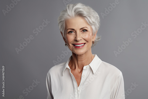 Beautiful senior woman smiling.
