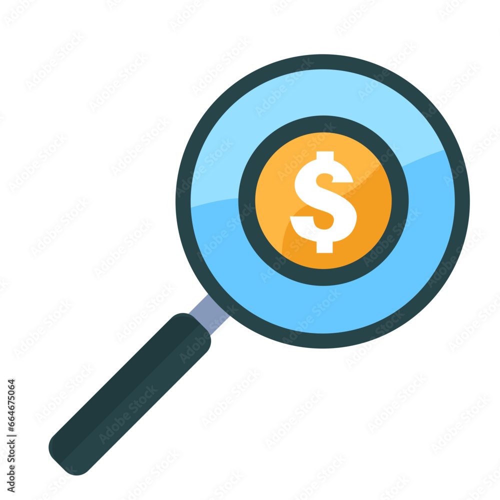 magnifying glass with dollars
magnifying glass with dollars