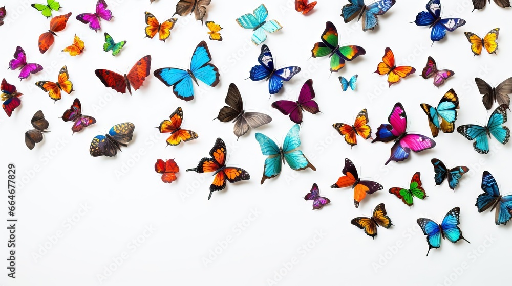 set of butterflies isolated set of butterflies isolated