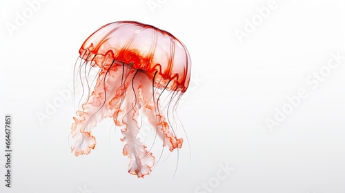 jellyfish in the water white background