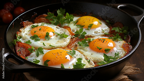 Omelete in frypan UHD wallpaper Stock Photographic Image