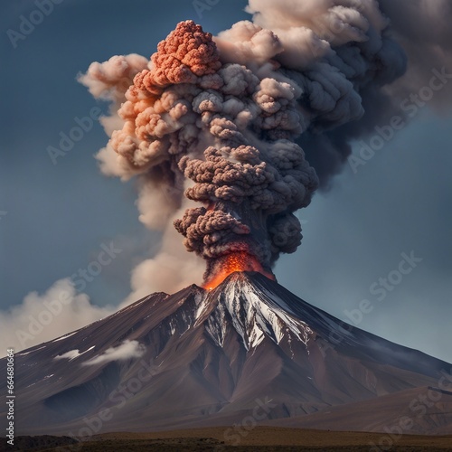 background illustration of an erupting volcano