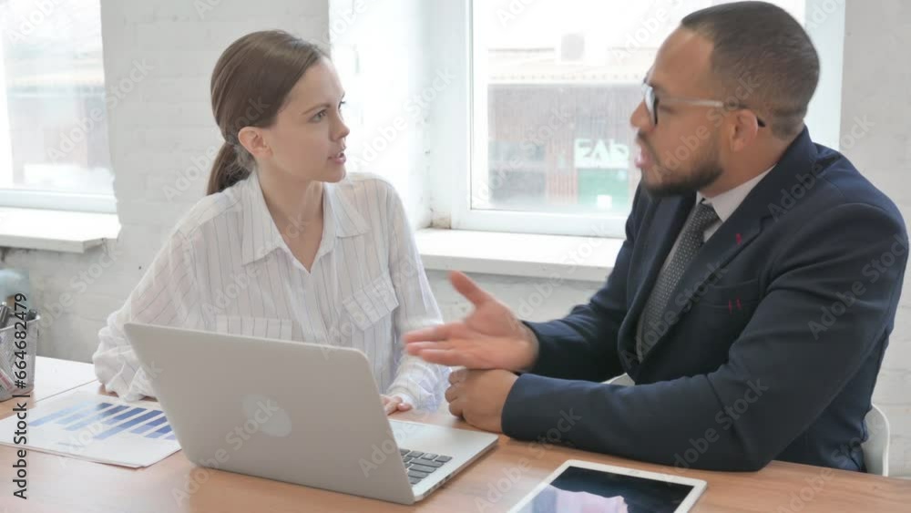 Argument at Work in Between Mixed Race Business People Argument at Work in Between Mixed Race Business People