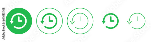 History icon set. recent event history