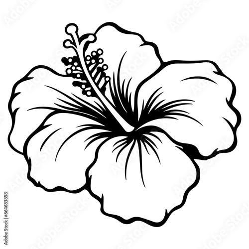 Hibiscus icon isolated on white background. Vector art. Generative Ai.