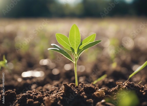 Little plant growing on the ground in nature