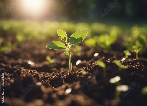 Little plant growing on the ground in nature
