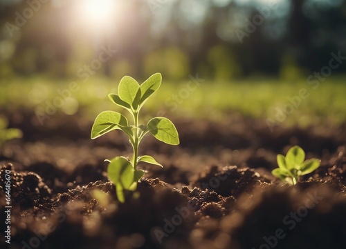 Little plant growing on the ground in nature