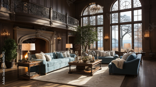Traditional formal living room with elegant furniture © Putrasatria