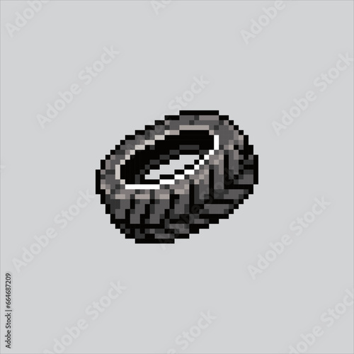 Pixel art illustration Car tire. Pixelated wheels. Car Wheels tire pixelated
for the pixel art game and icon for website and video game. old school retro.