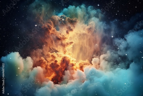 Starry interstellar cloud. Generative AI
