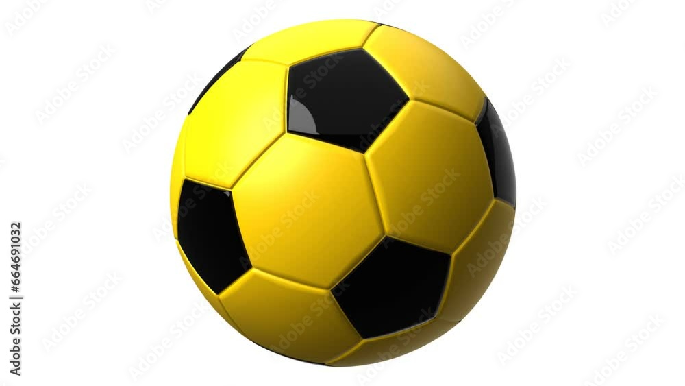 Yellow soccer ball on white background.
Loop able 3d animation for background.
Yellow soccer ball on white background.
Loop able 3d animation for background.