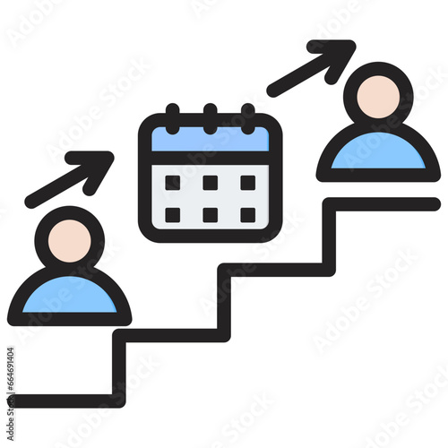 Succession Planning Outline Color Icon