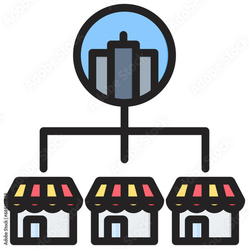 Franchising Outline Color Icon
