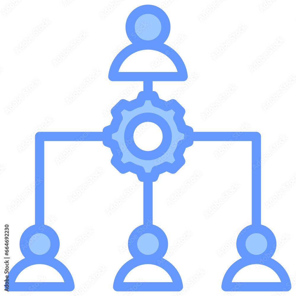Organizational Structure Blue Icon - obrazy, fototapety, plakaty 