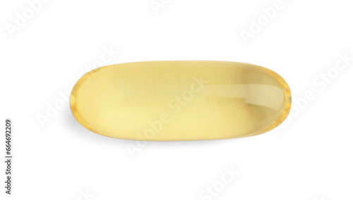 One pill isolated on white, top view