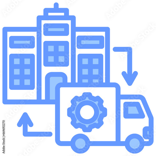 Supply Chain Management Blue Icon