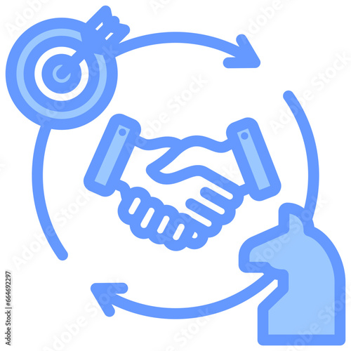 Strategic Alliances Blue Icon
