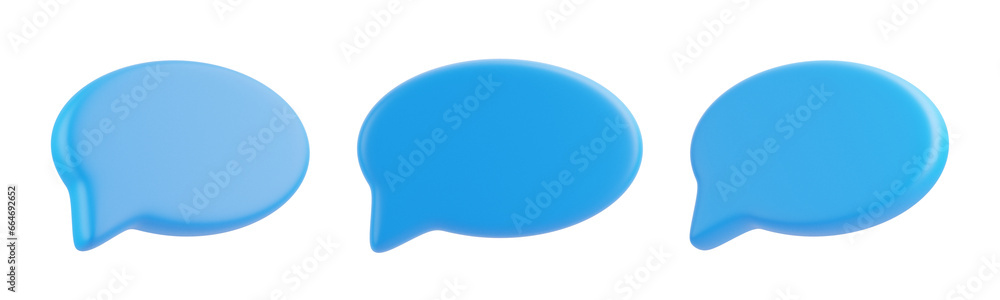 Speech bubble isolated on white background. Chat icon set. Chatting box, message box. 3D render illustration Speech bubble isolated on white background. Chat icon set. Chatting box, message box. 3D render illustration