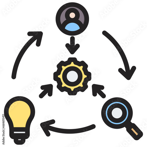 Synthesis Outline Color Icon