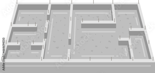建物の基礎工事のイラスト