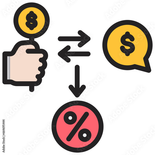 Bid Ask Spread Outline Color Icon