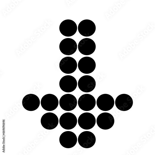 icon set of circles in the shape of a downward arrow on a white background