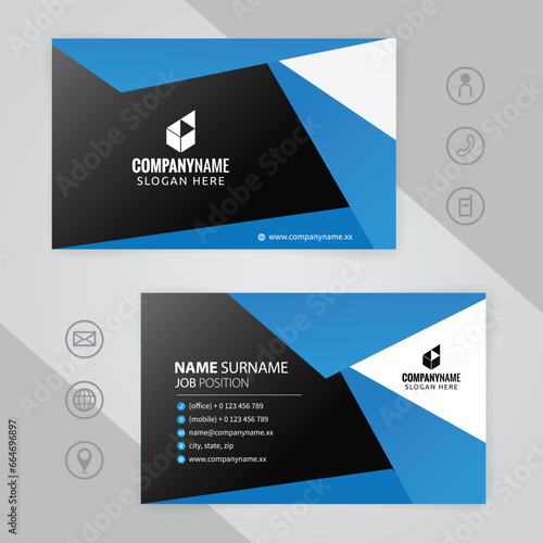 Set of blue and white Modern Corporate Business Card Design Templates, vector eps 10