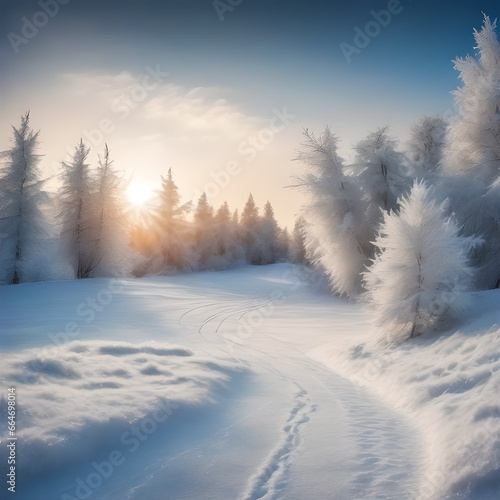 snow covered trees