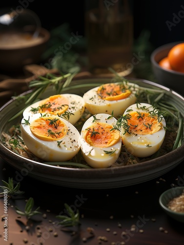 Tea eggs in plate UHD wallpaper Stock Photographic Image