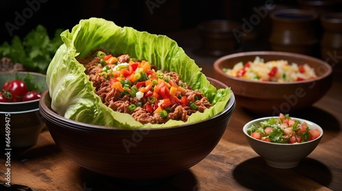 A beef taco fresh lettuce diced UHD wallpaper Stock Photographic Image © Ahmad