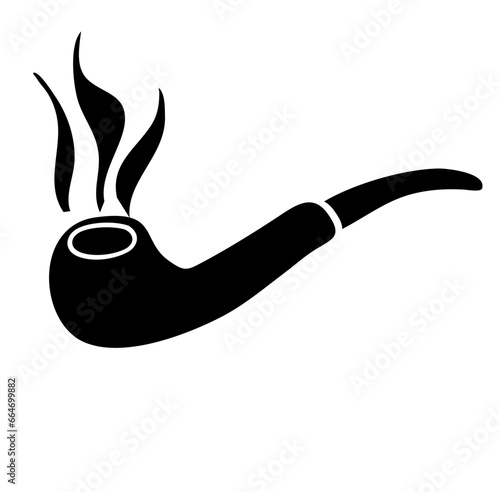 black cigar pipe vector