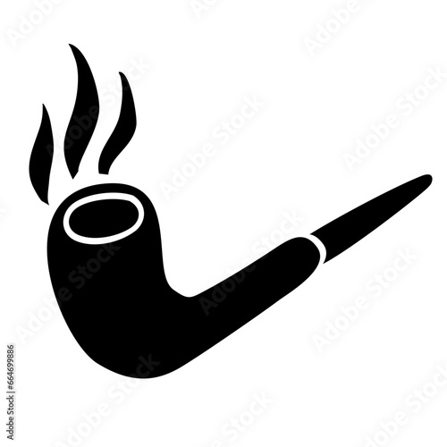 black cigar pipe vector