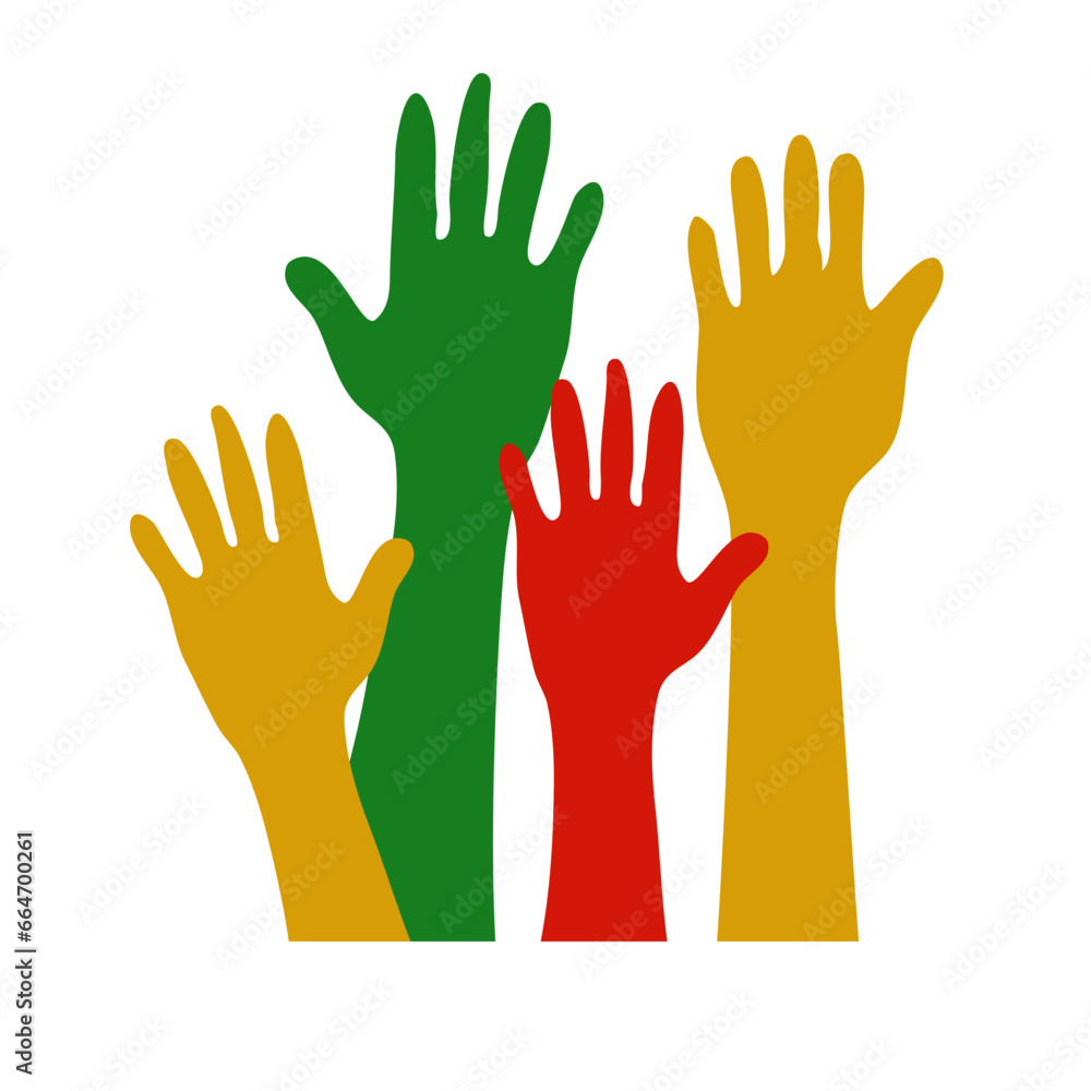 Obraz premium Freedom and emancipation hand vector 