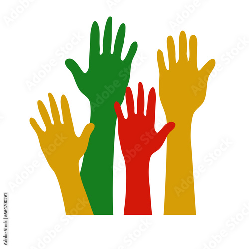 Freedom and emancipation hand vector 