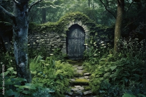 Nocturnal interpretation of Robert Frost's secret garden. Generative AI © Aradia