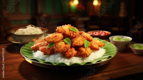 Plat of panan chichen delicious raw UHD wallpaper Stock Photographic Image photo