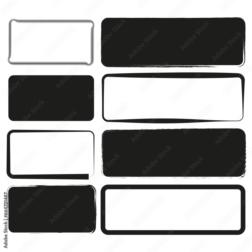 Set hand drawn rectangle. Vector illustration. EPS 10. Set hand drawn rectangle. Vector illustration. EPS 10.