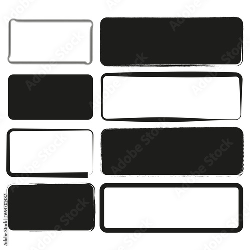 Set hand drawn rectangle. Vector illustration. EPS 10.