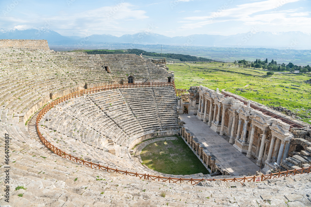 The theatre at Hierapolis ancient site in Pamukkale, Turkey.