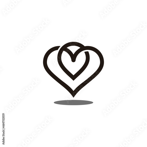 love heart pin location symbol logo vector