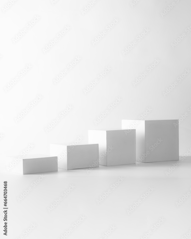 3d rendered illustration of a white podium 3d rendered illustration of a white podium