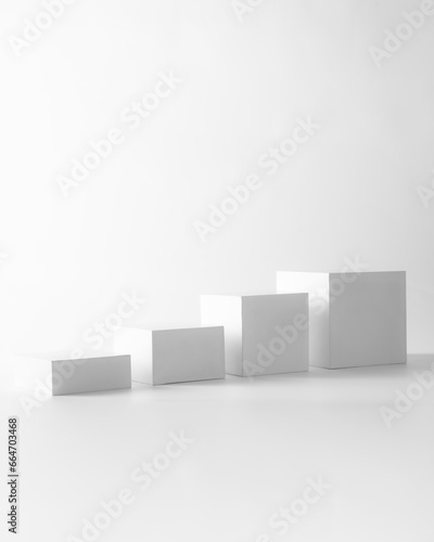 3d rendered illustration of a white podium