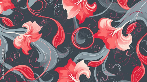 Abstract red plant wallpaper pattern