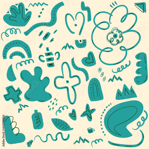 Free vector hand drawn flat abstract shapes collection (ID: 664705836)