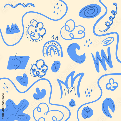 Free vector hand drawn flat abstract shapes collection (ID: 664705842)