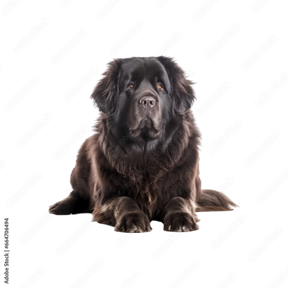 Newfoundland dog breed no background Newfoundland dog breed no background