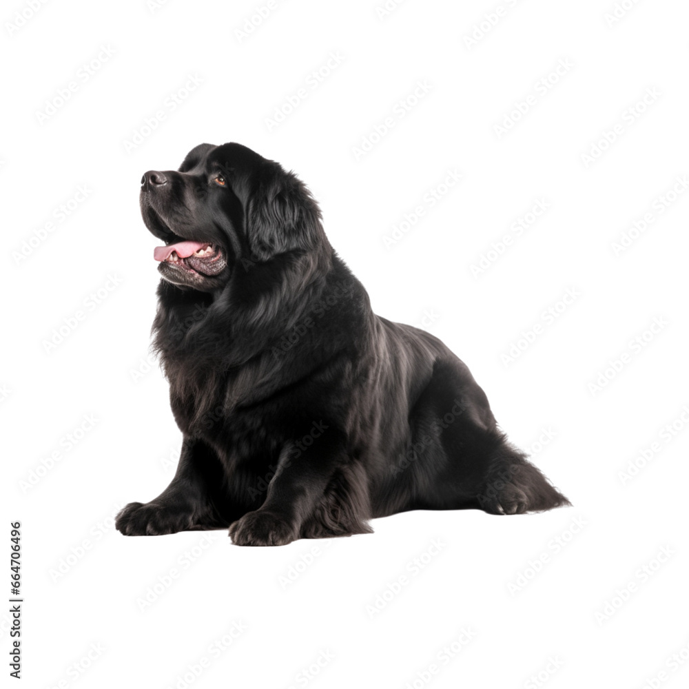 Newfoundland dog breed no background Newfoundland dog breed no background